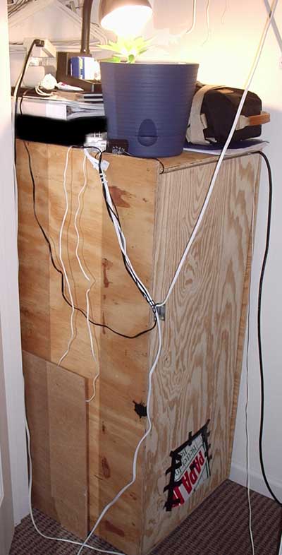 About 2x2x4 ft, this beautiful piece of craftsmanship houses a 14-week-old Aries who enjoys jogging (getting the chop in about 4 weeks), as well as two of her young clones that joined her a week ago.