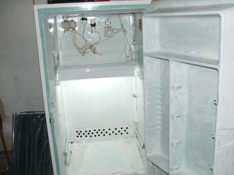 box after first coat of paint.