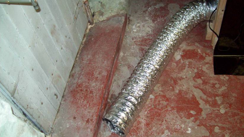 Coal cellar door gives cool, fresh air to draw into the booster fan.