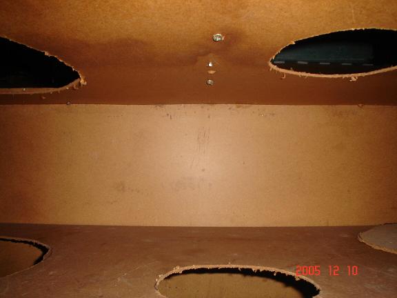 these holes are where the 10inch and 6inch fans will go . The lower level is where the fans will be fitted and then the duct will go threw the top holes into the shed ceiling . the 10 inch is to remove the grow space heat and the 6 inch is hooked into my light shade to remove the light heat .