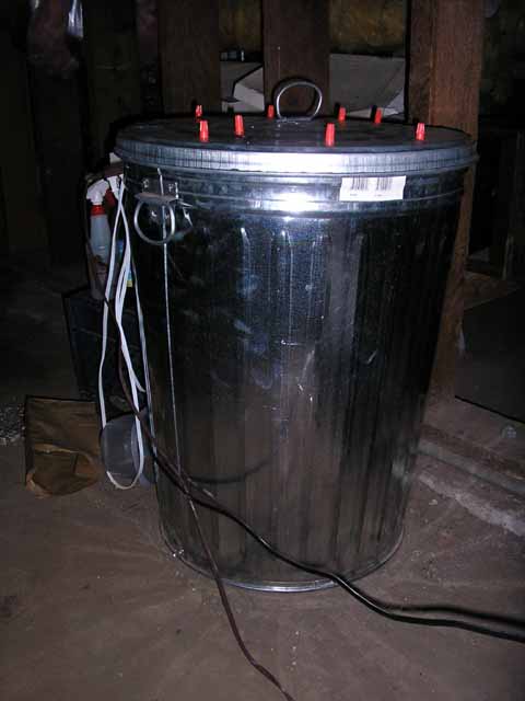 the chamber on with a plant inside.
